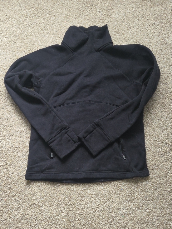 Athleta Sweaters - Athleta Black Pullover Hoodie with Branded Neck Print